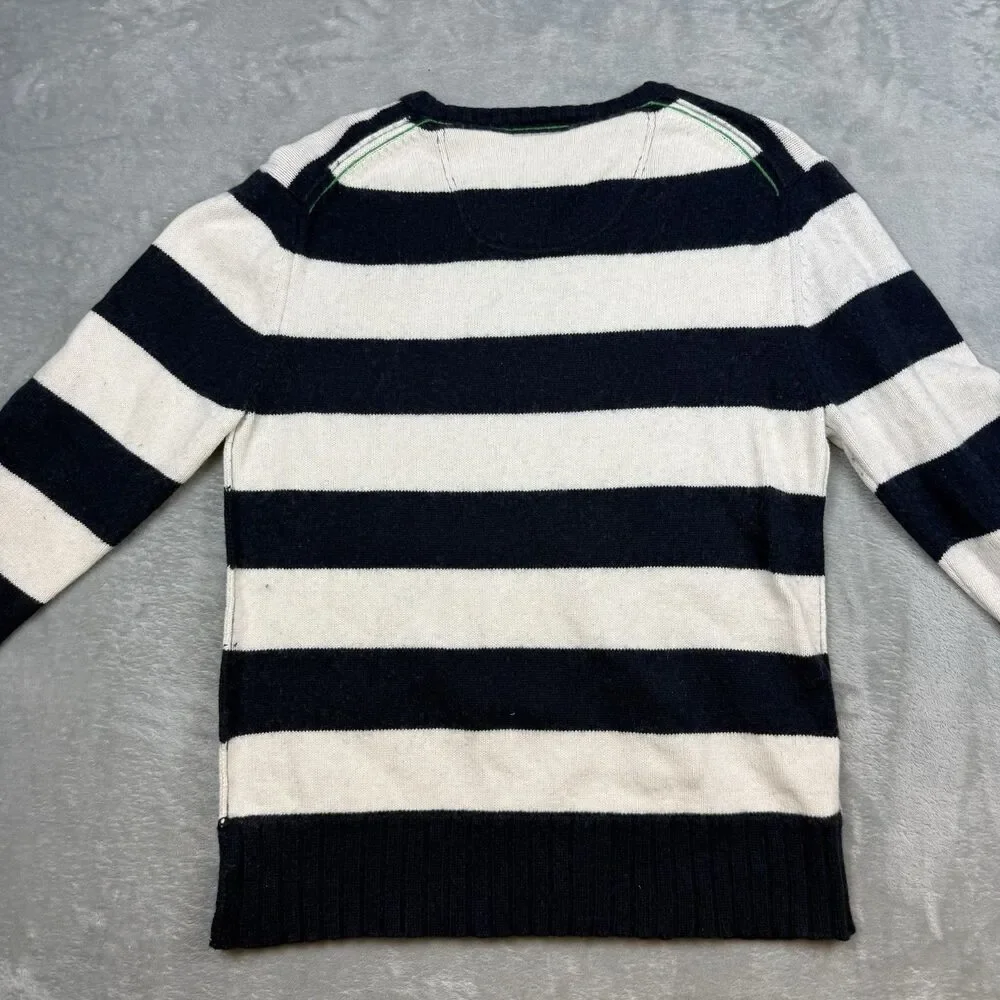 American Eagle Outfitters Vintage Fit Sweater Mens L Navy White Striped Wool